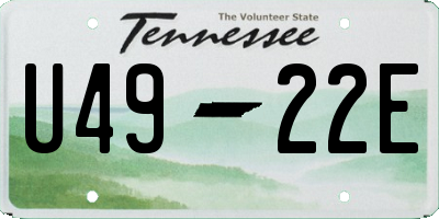 TN license plate U4922E