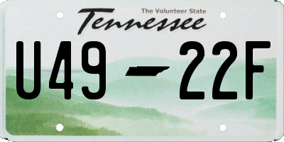 TN license plate U4922F