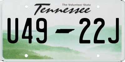 TN license plate U4922J