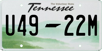 TN license plate U4922M