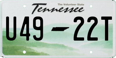 TN license plate U4922T