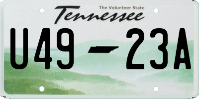 TN license plate U4923A