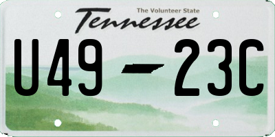 TN license plate U4923C