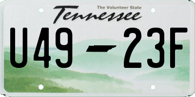 TN license plate U4923F