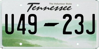 TN license plate U4923J