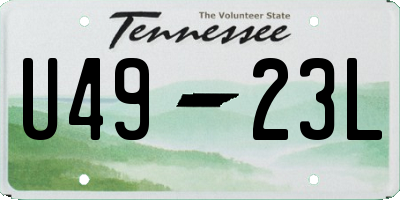 TN license plate U4923L