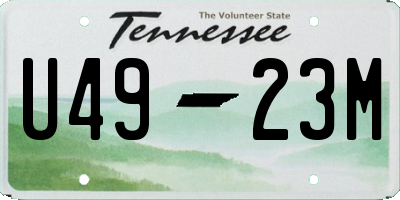 TN license plate U4923M