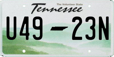 TN license plate U4923N