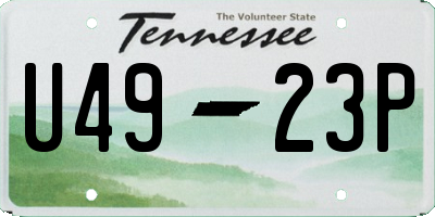 TN license plate U4923P