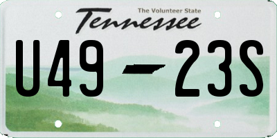TN license plate U4923S