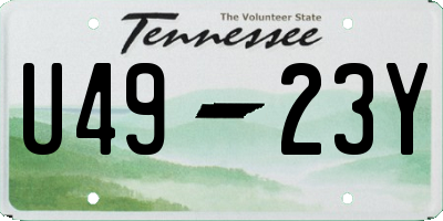TN license plate U4923Y