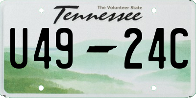 TN license plate U4924C