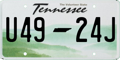 TN license plate U4924J