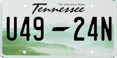 TN license plate U4924N