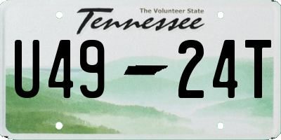 TN license plate U4924T