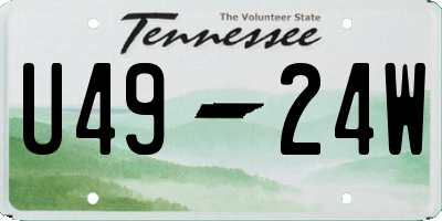 TN license plate U4924W