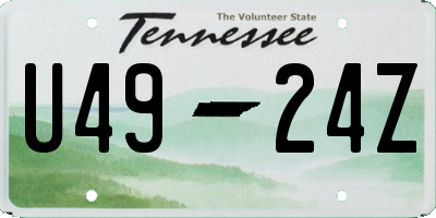 TN license plate U4924Z
