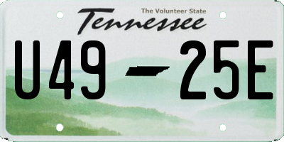 TN license plate U4925E