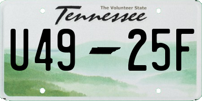 TN license plate U4925F