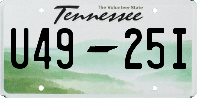 TN license plate U4925I
