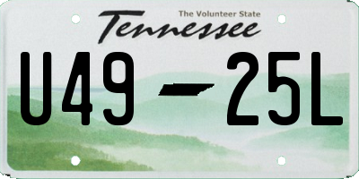 TN license plate U4925L