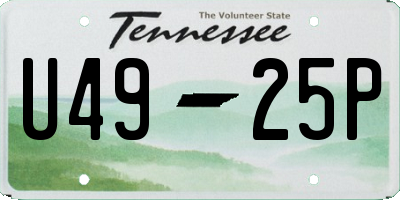 TN license plate U4925P