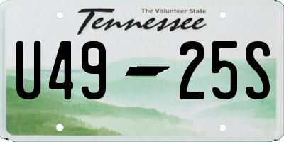 TN license plate U4925S