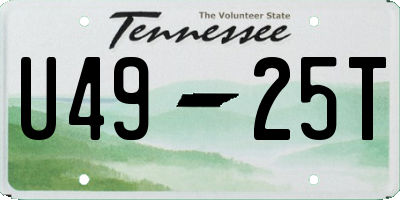 TN license plate U4925T