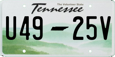 TN license plate U4925V