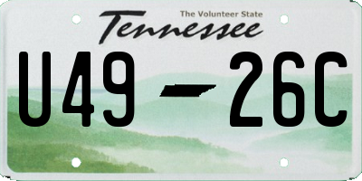 TN license plate U4926C