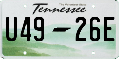 TN license plate U4926E