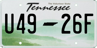 TN license plate U4926F