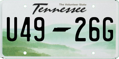 TN license plate U4926G