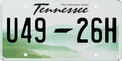 TN license plate U4926H