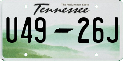 TN license plate U4926J