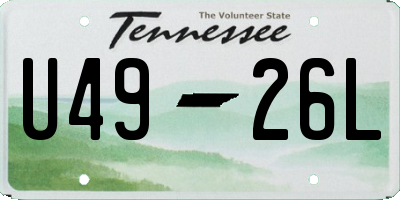 TN license plate U4926L