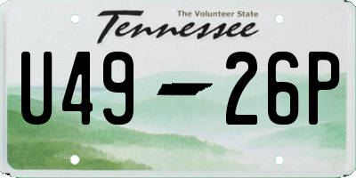 TN license plate U4926P
