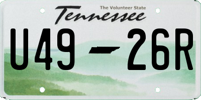 TN license plate U4926R