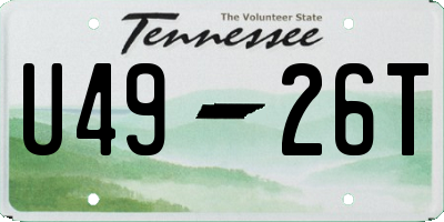 TN license plate U4926T