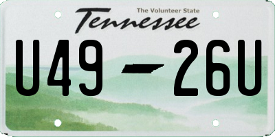 TN license plate U4926U