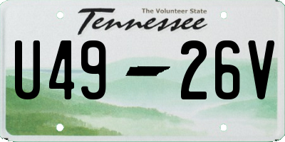 TN license plate U4926V