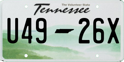TN license plate U4926X
