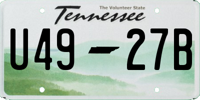 TN license plate U4927B