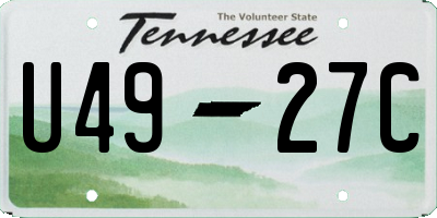 TN license plate U4927C