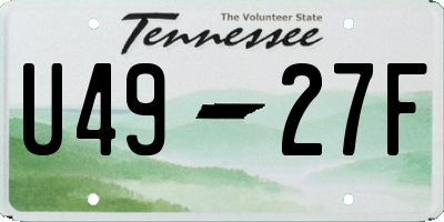TN license plate U4927F