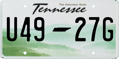 TN license plate U4927G