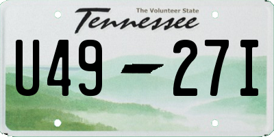 TN license plate U4927I