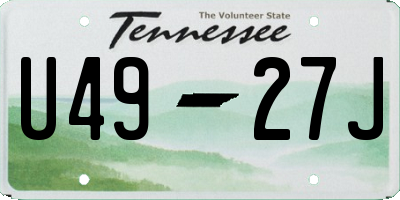 TN license plate U4927J