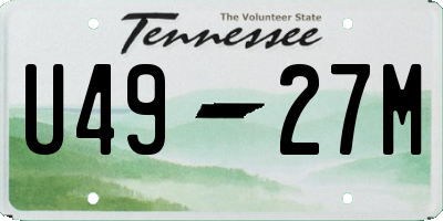 TN license plate U4927M