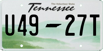 TN license plate U4927T